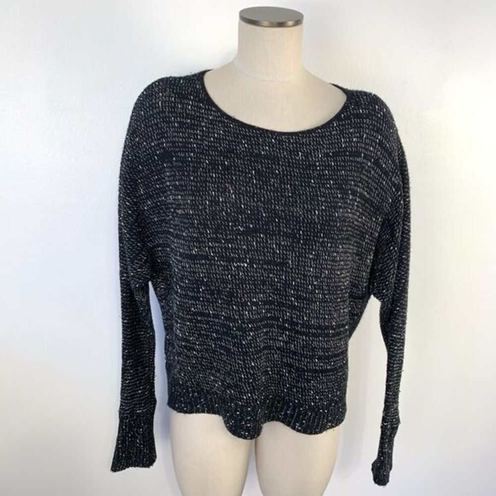 Cotton Emporium Black w/ White Flecks Womens Size Small Made in USA Sweater
